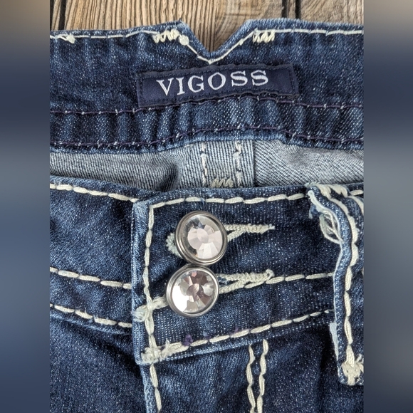 Vigoss The New York Slim Boot Size 7/8 Jeans Bling Pockets - Picture 10 of 15